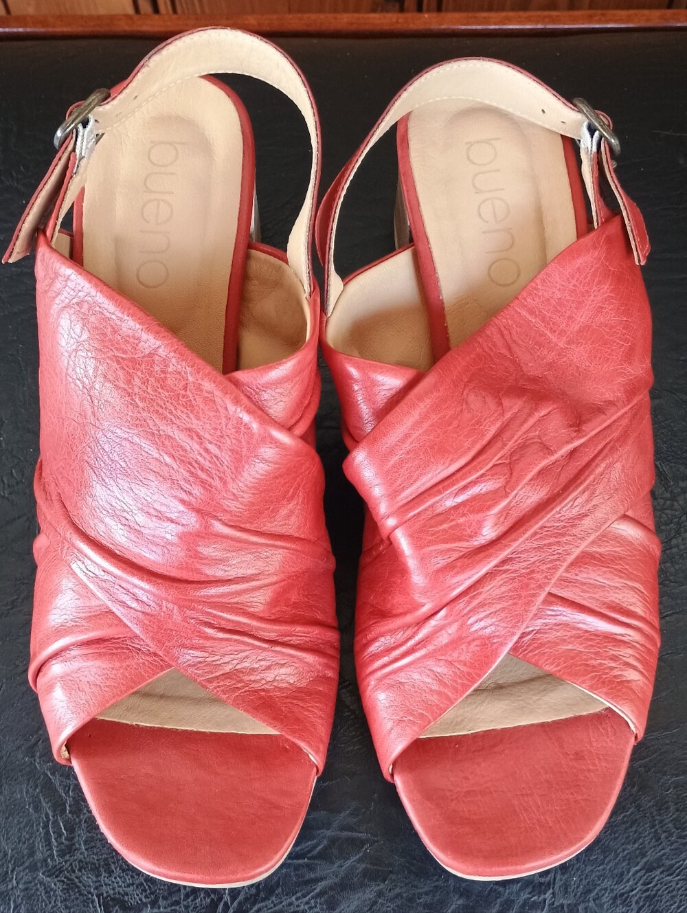 Bueno eden Slingback Leather Heeled sandal in terracotta Size EU40 US 9.5/10